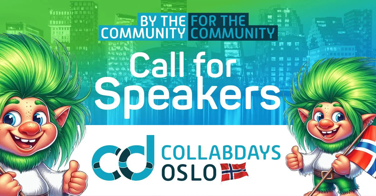 Community-focused CollabDays Oslo illustration promoting speaker submissions