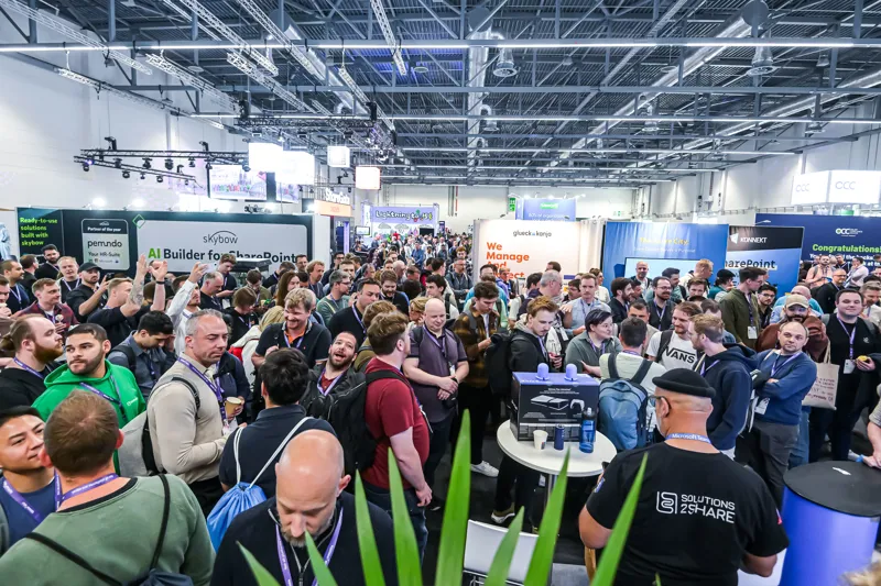 Visitors on a busy ECS expo floor