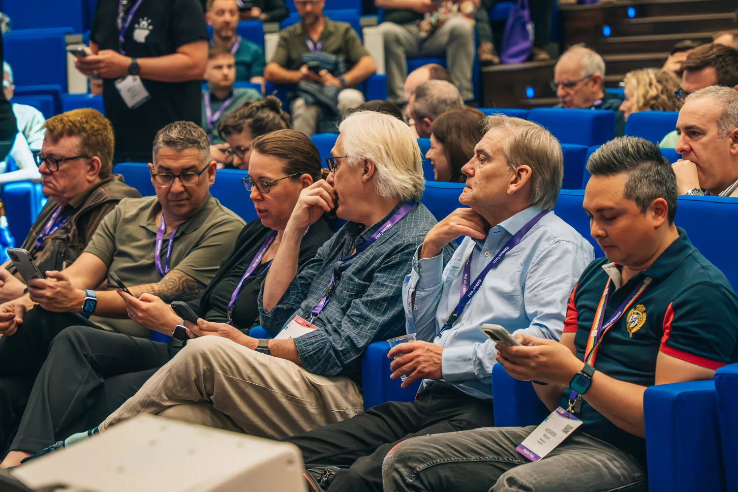 Attendees following a session at ECS
