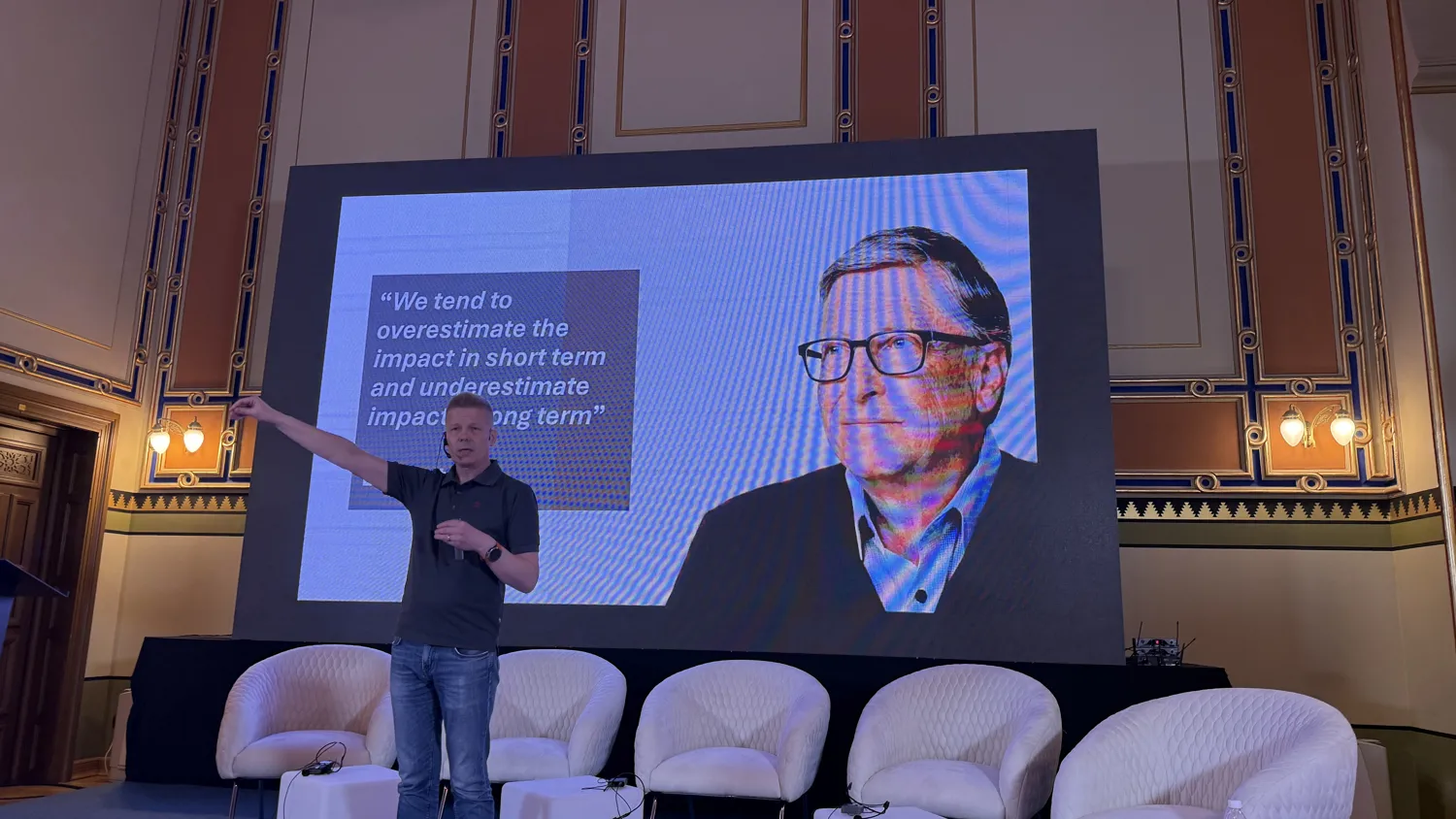 A speaker teaching a session at the Adriatics Tech Summit.