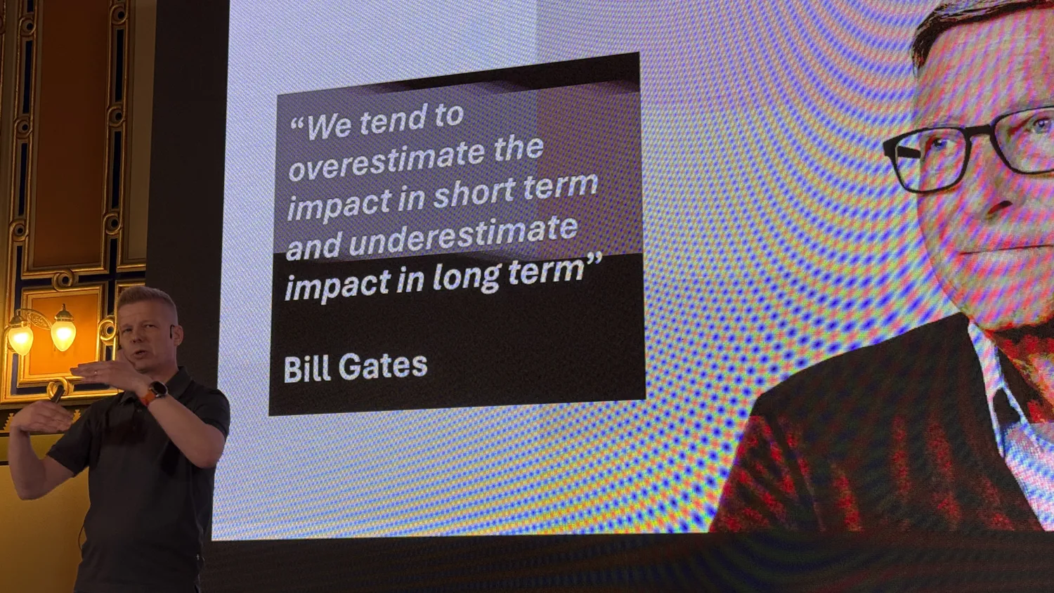 A speaker delivering a session at the Adriatics Tech Summit.