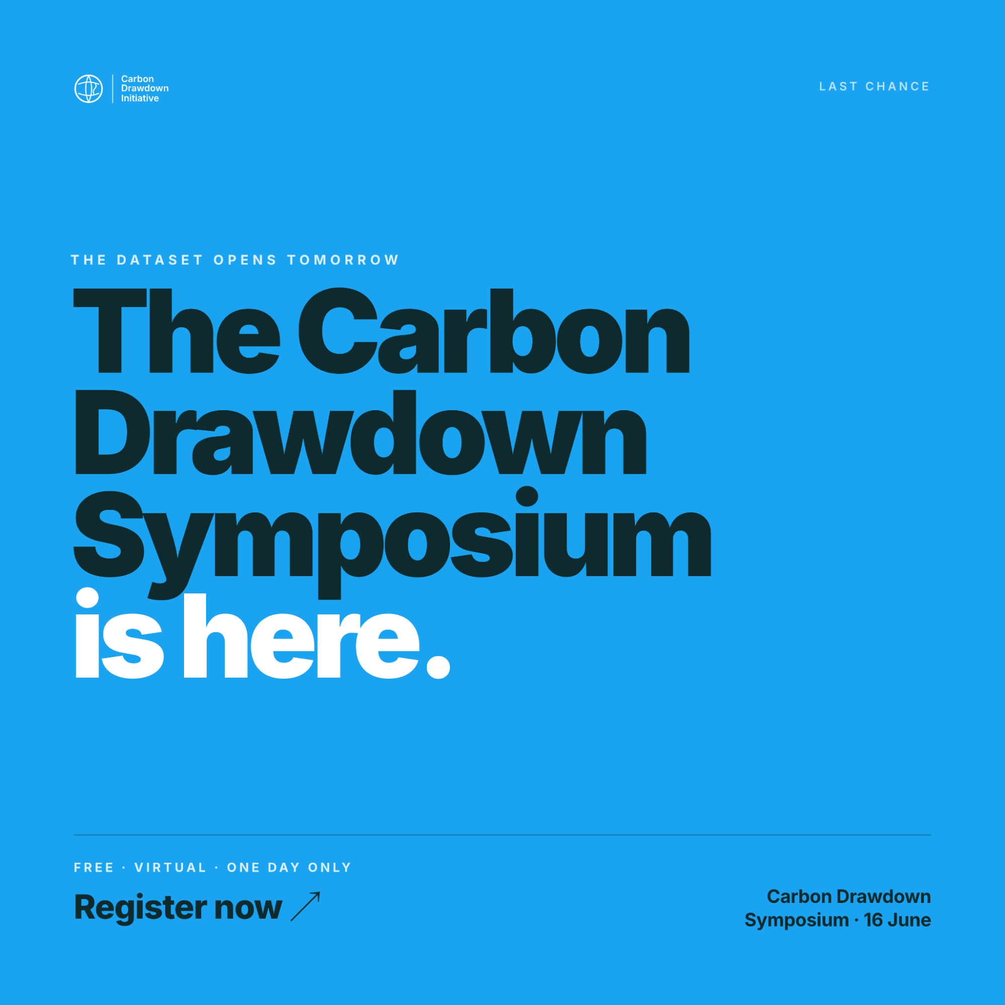 The Carbon Drawdown Symposium begins tomorrow.