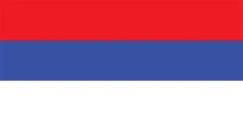 Three horizontal stripes in a flag design featuring a top red stripe, a middle blue stripe, and a bottom white stripe.