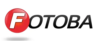 A stylized logo featuring a red circular badge with bold black lettering displaying the name "Fotoba" in uppercase. The design conveys a modern and professional corporate identity.