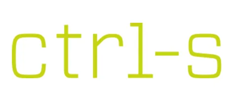 Bright, bold keyboard shortcut symbols displaying "Ctrl" and "S" in uppercase letters, representing saving functionality.